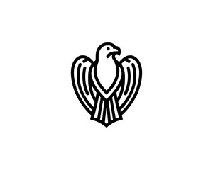 Eagle logo vector minimalist black and white icon