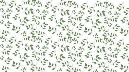 Elegant green leaf pattern on white background for design