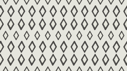 Hand-drawn tribal diamond geometric seamless pattern with a rustic, textured look, suitable for bohemian textile prints or ethnic background graphics.