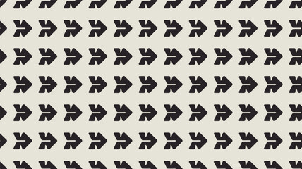Seamless abstract pattern of simple black right-facing arrows on a light beige background, perfect for modern web design, navigation, or progress indication.