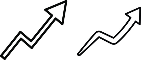 Upward Trend Arrow Graph Icons: Business Growth and Success Concept