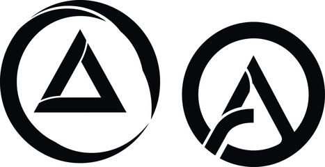 Abstract Geometric Triangle Symbol in Circle Modern Logo Design Vector