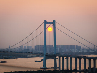 Fototapeta premium Nansha bridge in Guangzhou city, China