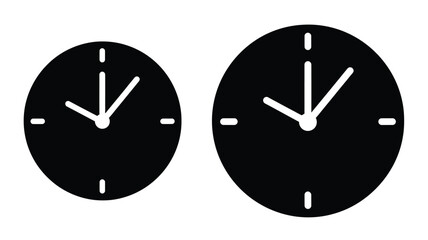 Two circular clocks displaying different times a striking silhouette © Hiron