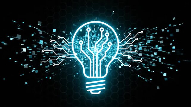 Neon Light Bin Circuitry Visuals With Dynamic Technology And Innovation.