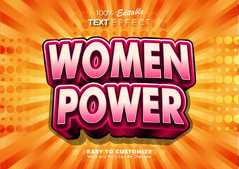 Editable Women Power Text Effect with Bold Typography and Feminism Concept