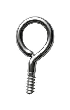Metallic Eye Screw on White Background