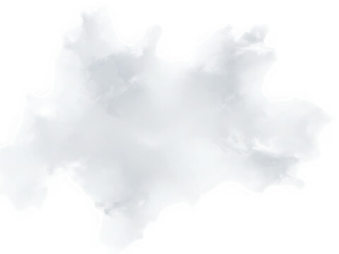 A gray cloud on a white background isolated on transparent background