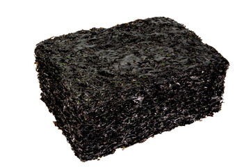 흰색 배경에 재래식 김 묶음 누끼