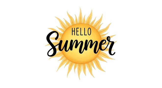 Hello summer sun illustration