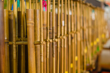 Angklung, the traditional music instruments from Sundanese, West Java, Indonesia, made from bamboo