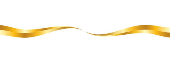 Golden wavy ribbon segments with graceful lines. Swirled line vector illustration. Swoosh gradient shapes. Award-style swirl elements for banners and frames. Luxurious smooth borders and corner 