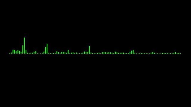 Sound line audio wave visualization voice record animation on black background, Sound waves meter- audio waveform spectrum.