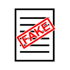 Fake document illustration concept for fraud awareness design.