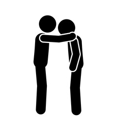 Stick figure giving encouragement and emotional support gesture.