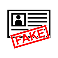 Fake identification card illustration for security awareness concept.