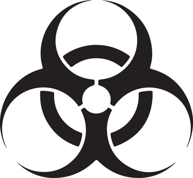 biological hazard warning sign or symbol flat vector icon for apps and websites