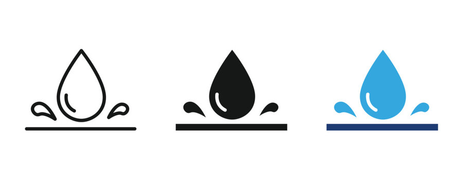 Waterproof icon set. Water protection icon. Collection of water resistant signs. Water Proof sign collection