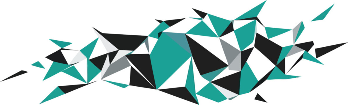 Abstract Geometric Background with Turquoise and Black Triangles for Modern Design Projects
