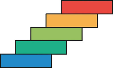 Colorful Steps Illustration for Business Success, Growth, and Project Management