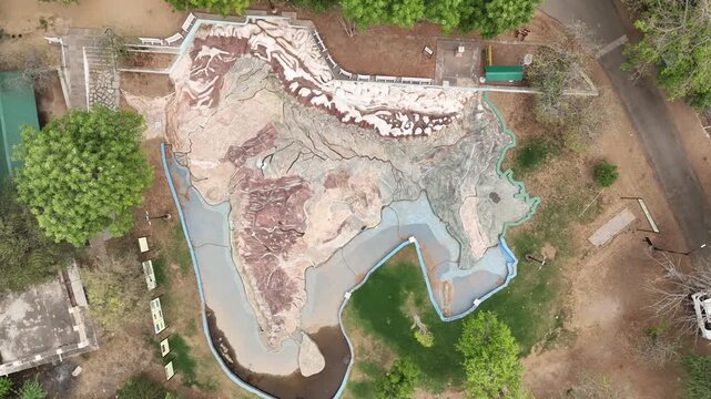3D Open Air Map of the Indian subcontinent, Mayo college, Ajmer, Rajasthan, aerial view