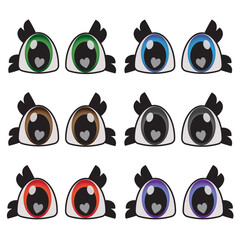 Cute cartoon eyes vector cartoon illustration