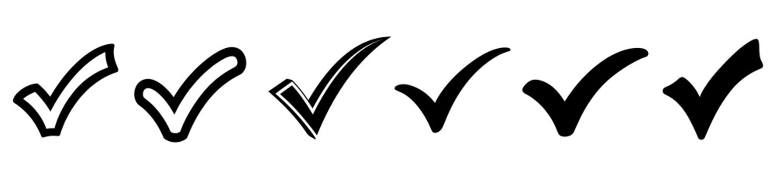 Different checkmark icon design set