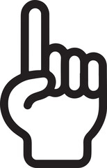 Fototapeta premium Point Up Index Finger Gesture and Number One Directional Instruction Icon