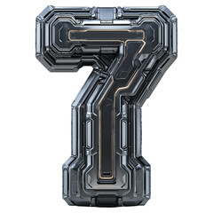 number  7 of digital hardware concept 