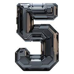 number  5 of digital hardware concept 