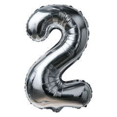 balloon silver number 2