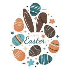 ornamental easter eggs composition