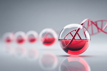 Scientific Dna and Blood Sample in Transparent Test Tubes for Medical Research