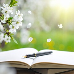 春の始まりを感じるノートとペンのクリーンな静物ビジュアル

余白を活かしたホワイトトーン文房具の広告用素材

新年度・ビジネススタートを象徴するノートとペンの構図