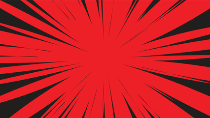 red background with black comic exploding lines decoration