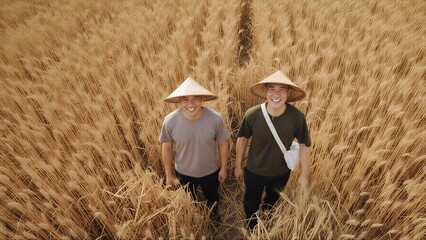 farmer in wheat field