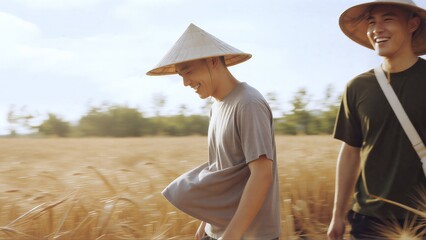 farmer in wheat field