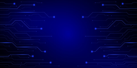 Circuitry pathways illuminated in a futuristic digital landscape viewed from above with glowing blue connections and nodes 2.eps