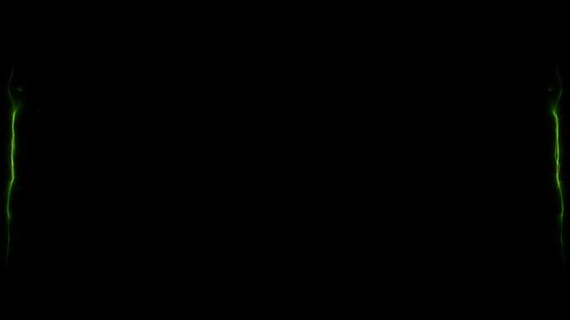 Green Plasma Vertical Lines Left and Right Borders Loop Alpha Background Animation