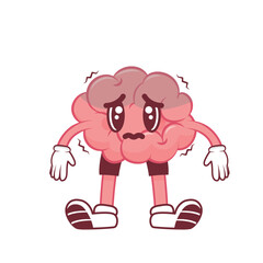 Funny Brain Mascot with Expressions