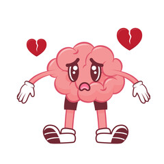 Funny Brain Mascot with Expressions