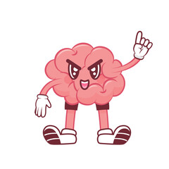 Funny Brain Mascot with Expressions