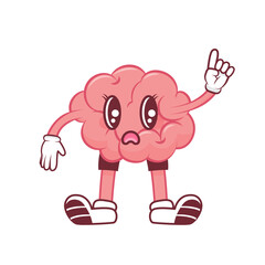 Funny Brain Mascot with Expressions