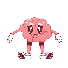 Funny Brain Mascot with Expressions
