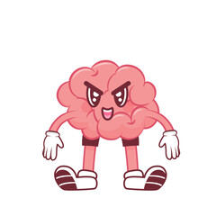 Funny Brain Mascot with Expressions