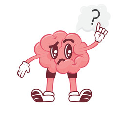 Funny Brain Mascot with Expressions