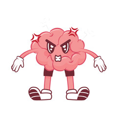 Funny Brain Mascot with Expressions