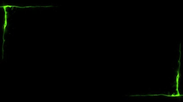  Green Plasma Corners Borders Loop Alpha Background Animation