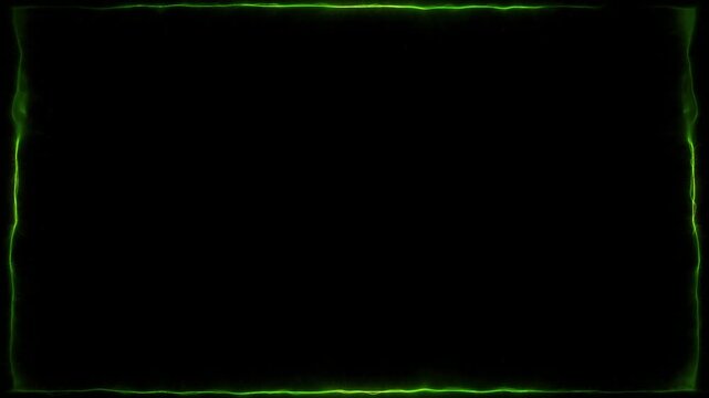 Green Plasma Side Lines, Border Plasma Frame Loop Alpha Background Animation