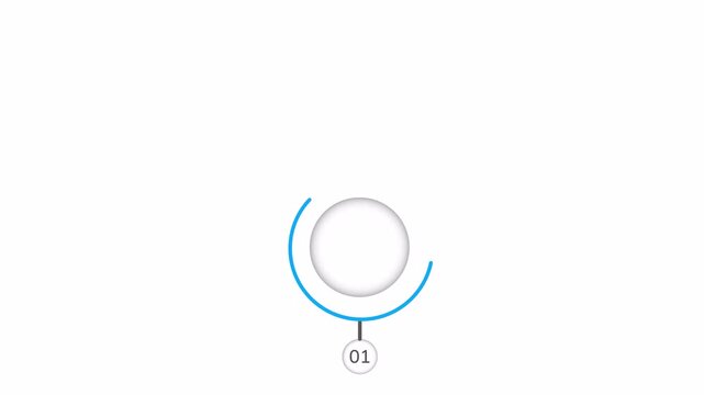 Animated development infographic. Business solution. HD infochart template video on white with alpha channel transparency. Flowchart mockup with blank space for content and 5 step sequence